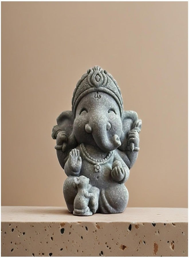 livelyfish Small Elephant Statue Sandstone Figurine Hindu Meditation Buddha Sculpture for Fish Tank Aquarium Decoration (A) - Image 1